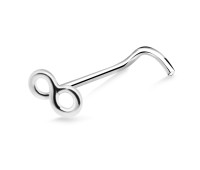 Infinity Silver Curved Nose Stud NSKB-719